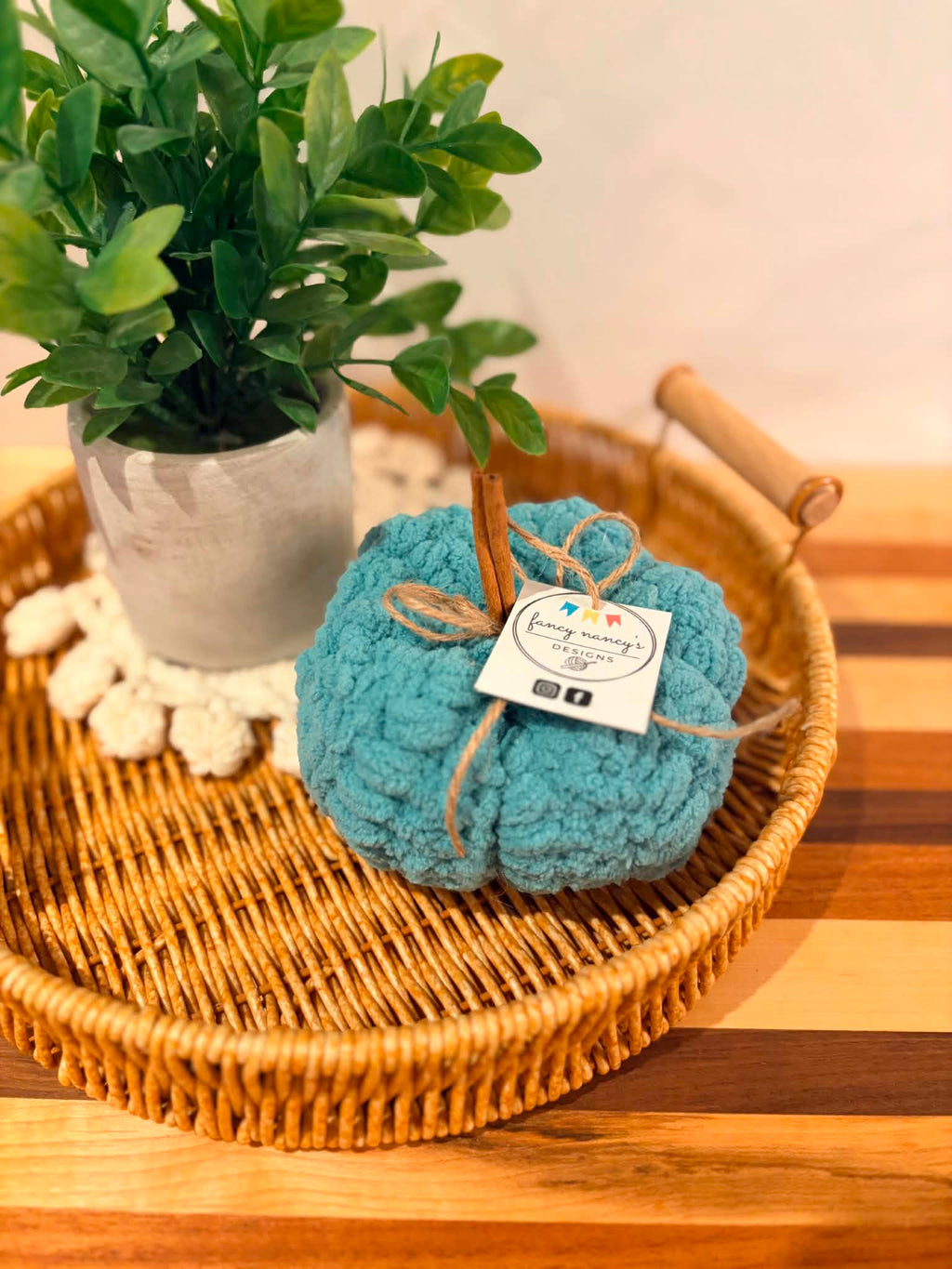 Handmade crochet pumpkin