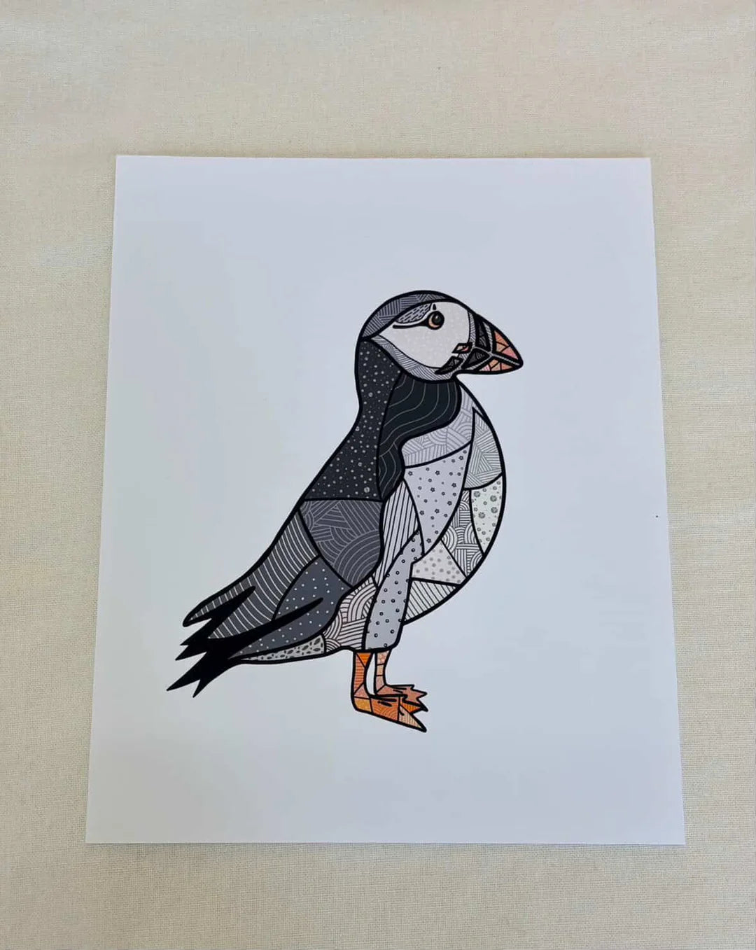 Quilted Puffin Fine Art Print
