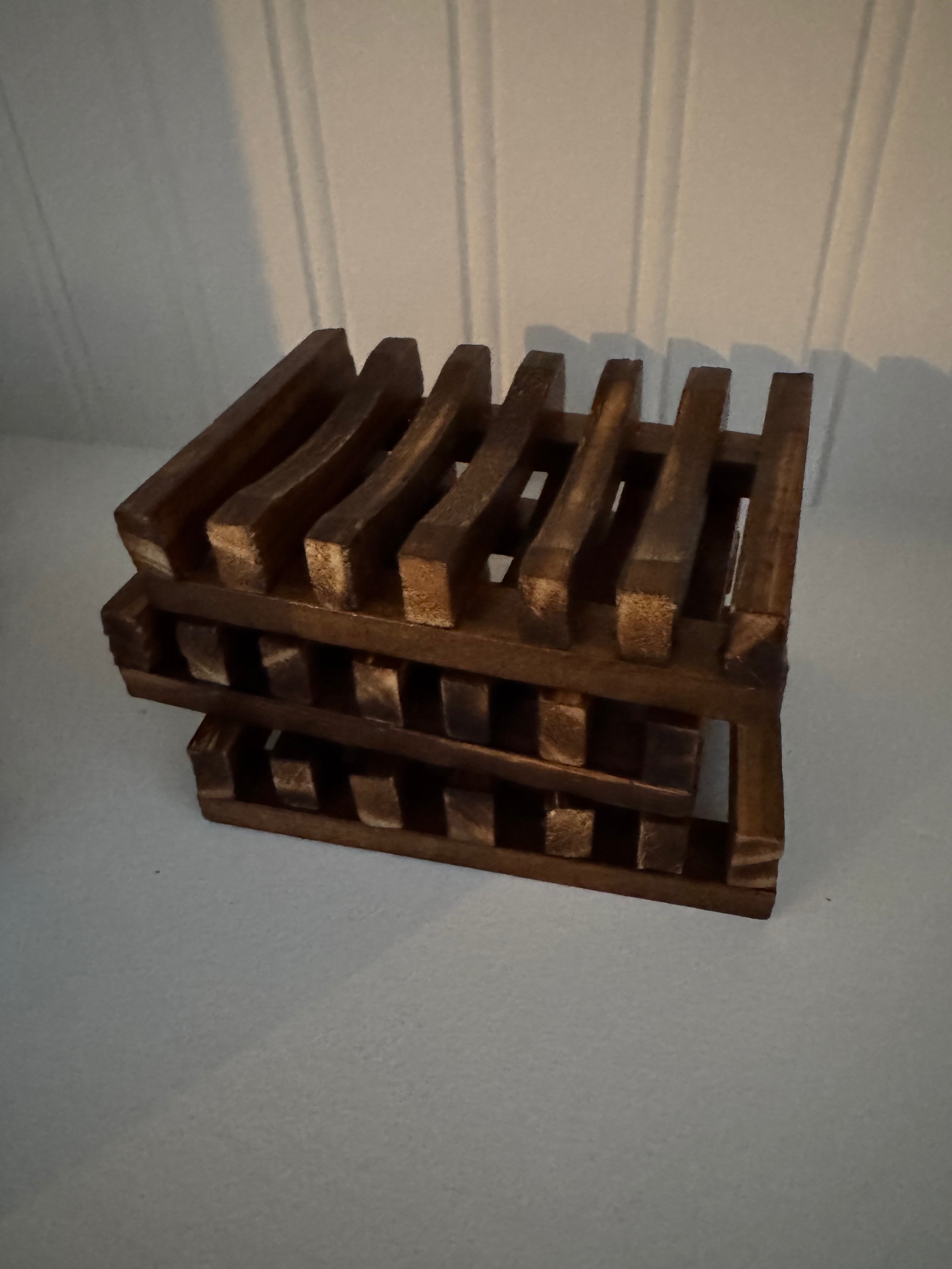 Wooden Slatted Soap Dish