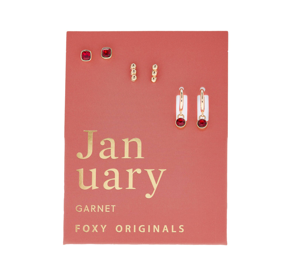 January Birthstone Stud & Huggie Hoop Earrings | Spring 2026