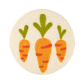 A05265: Circular felt trivet, natural, carrot trio, 8.5 in