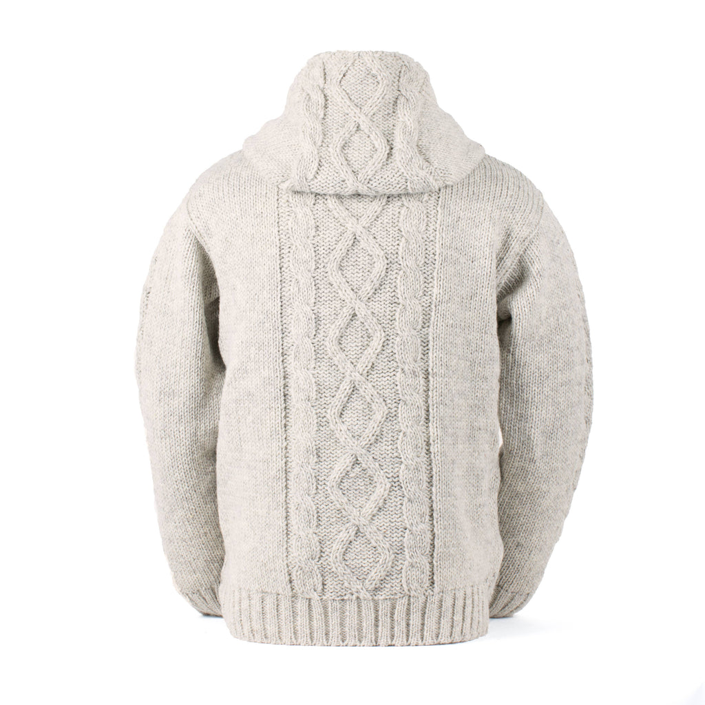 Ronan Wool Sweater with Full Zip and Cable Knit