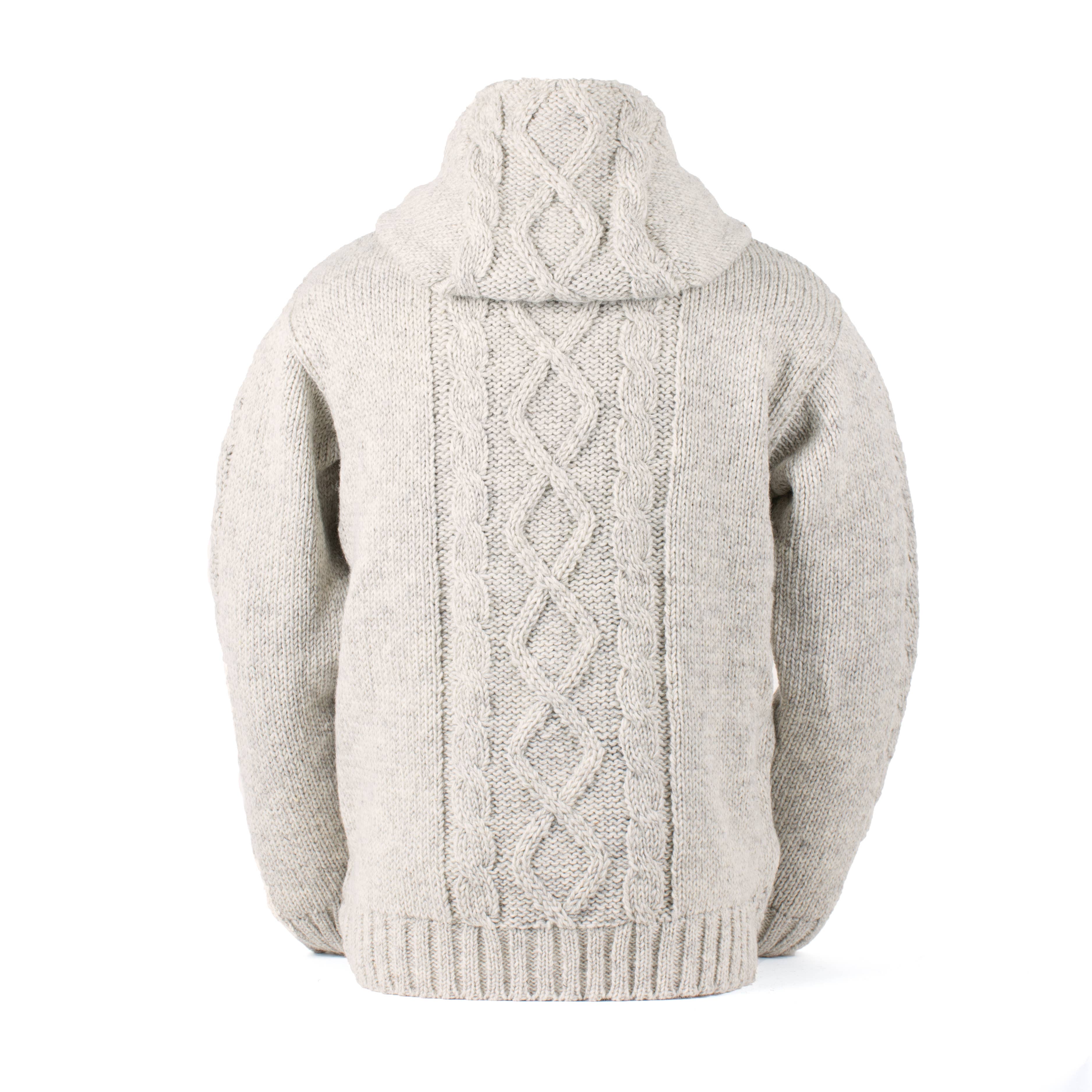 Ronan Wool Sweater with Full Zip and Cable Knit