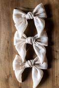 Bow Gauze Cream Set of 3