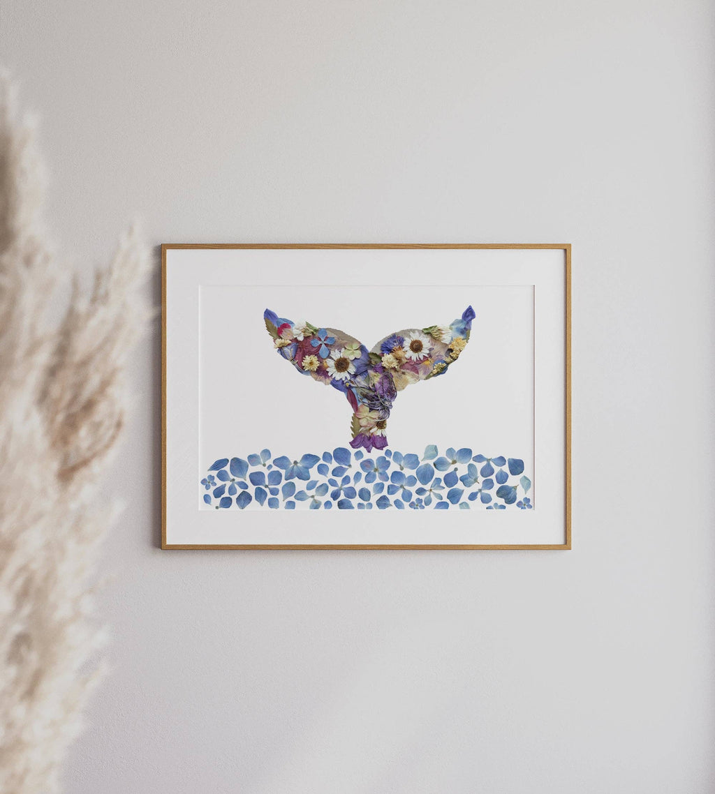Whale Tail Pressed Flower Print 11x14