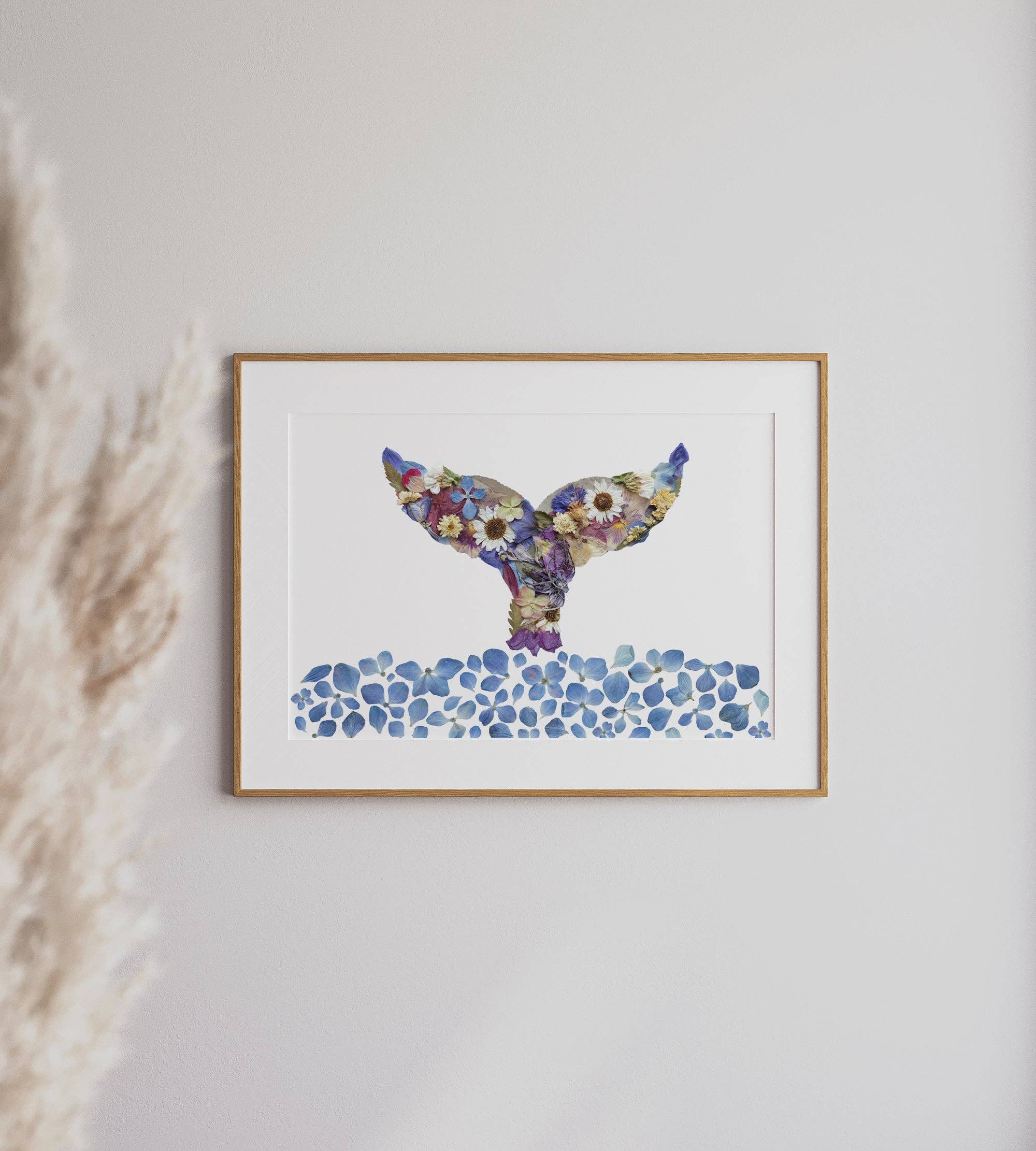 Whale Tail Pressed Flower Print 11x14
