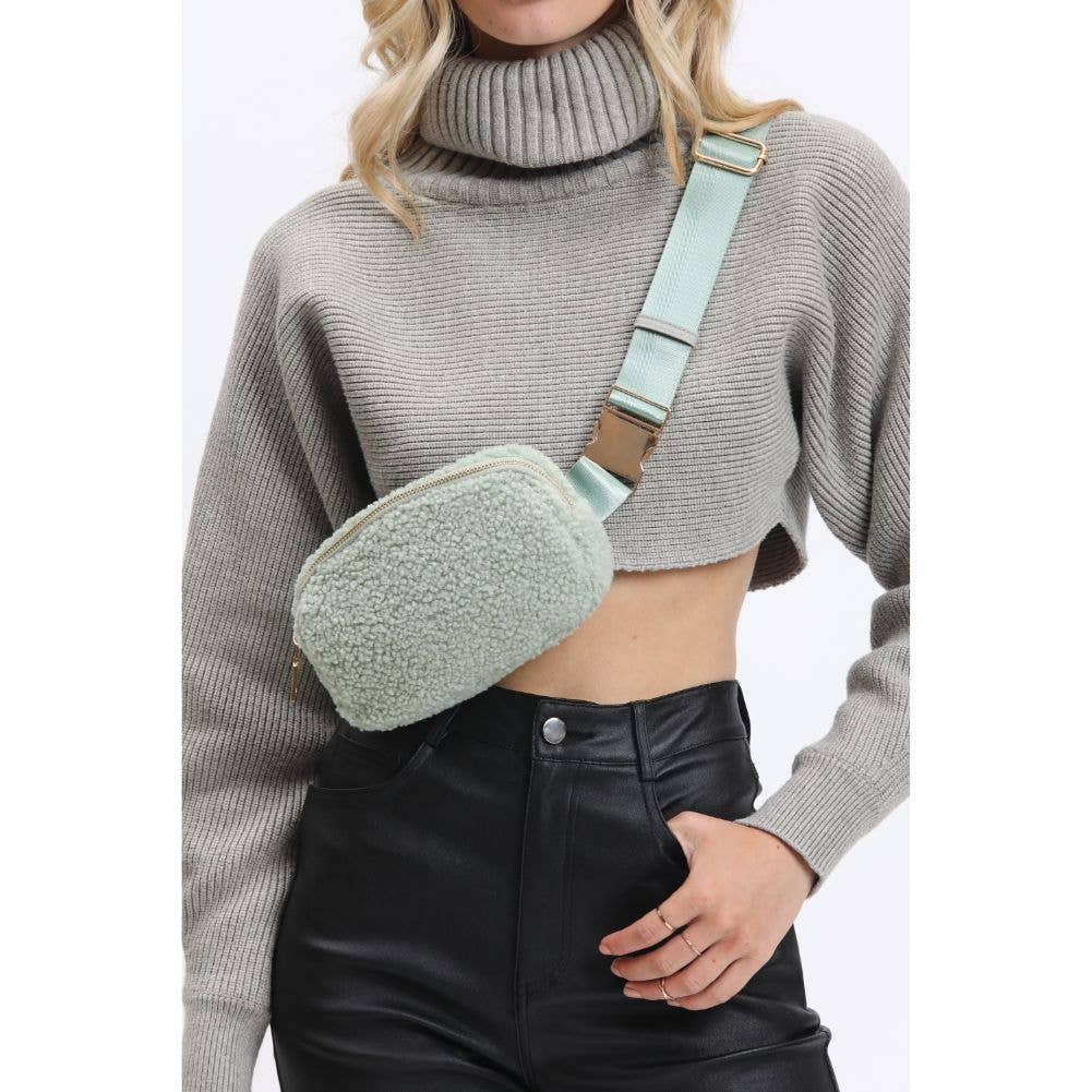 Santi Sherpa Shearling Belt Bag Fanny Pack