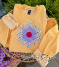 Quilted Embroidery Floral Crewneck | Buttery Yellow