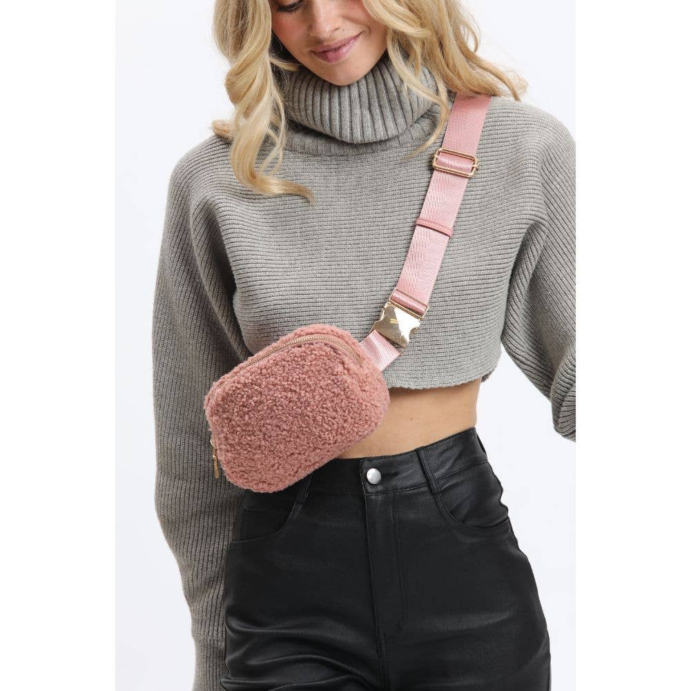 Santi Sherpa Shearling Belt Bag Fanny Pack