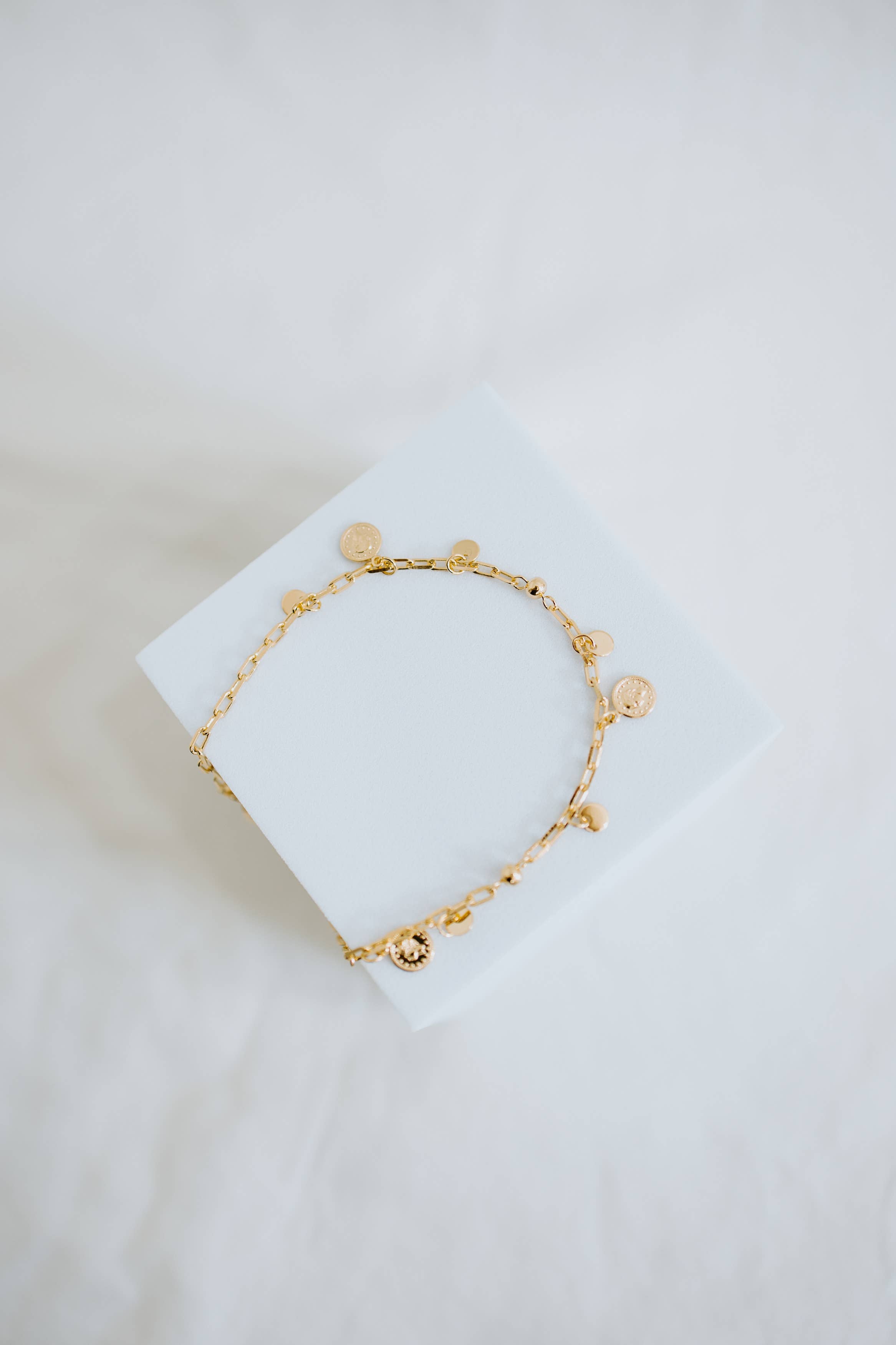 Gold Coin Charm Anklet