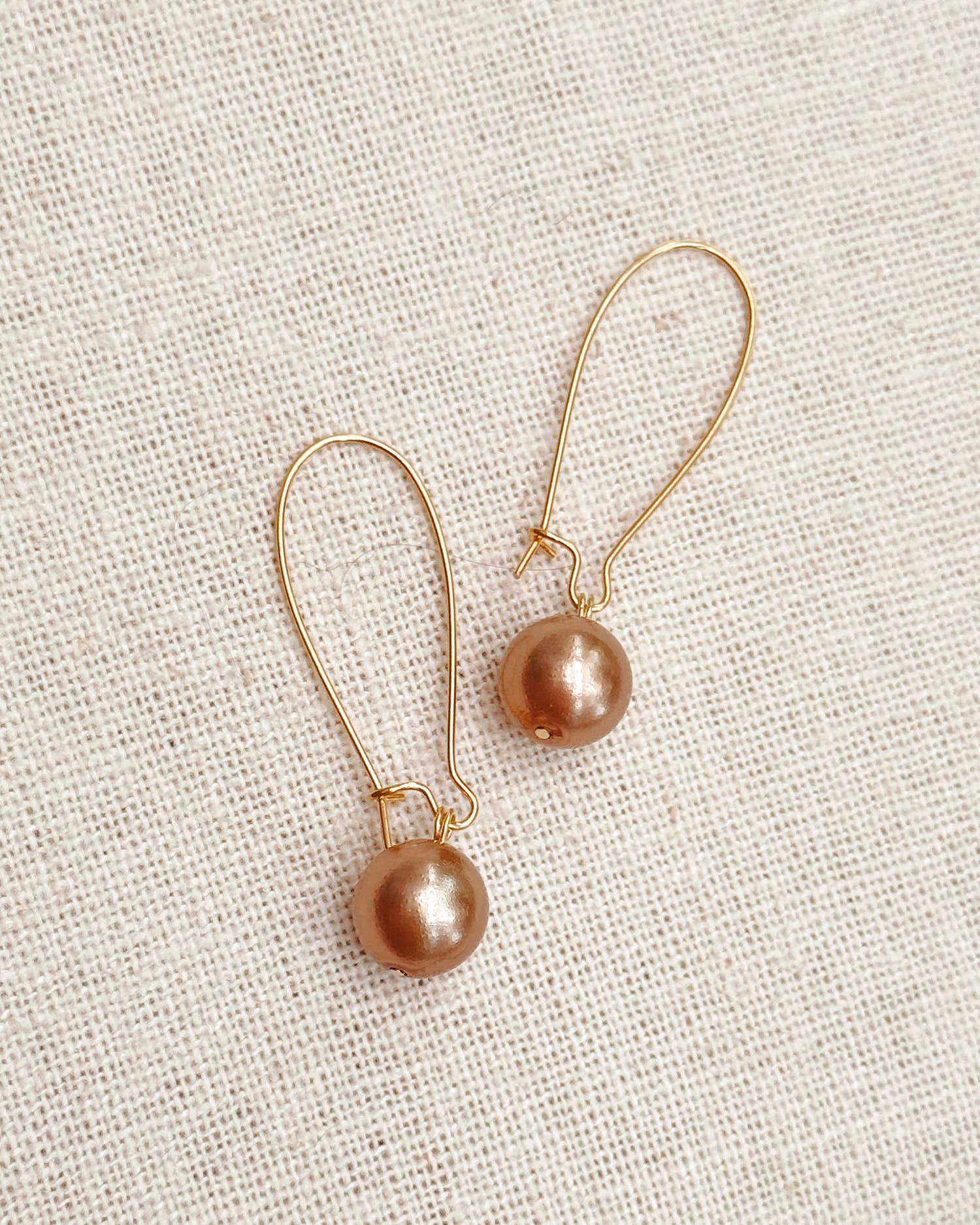 Pearl Drop Gold Earrings