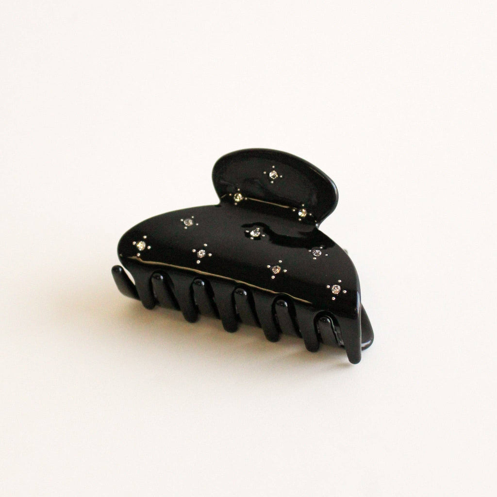 Claw Clip | Black with CZ Stones