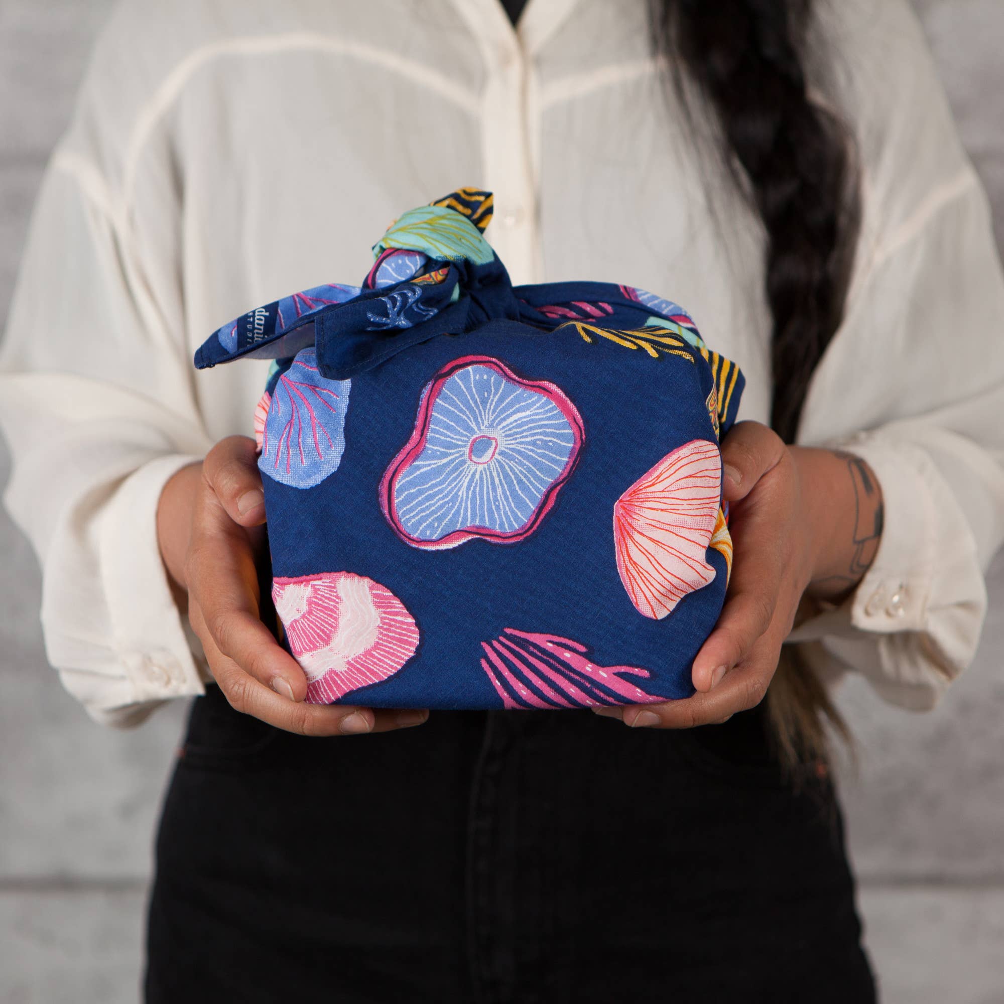 Danica Studio Neptune Reusable Gift Wrap 32 x 32 Inches
