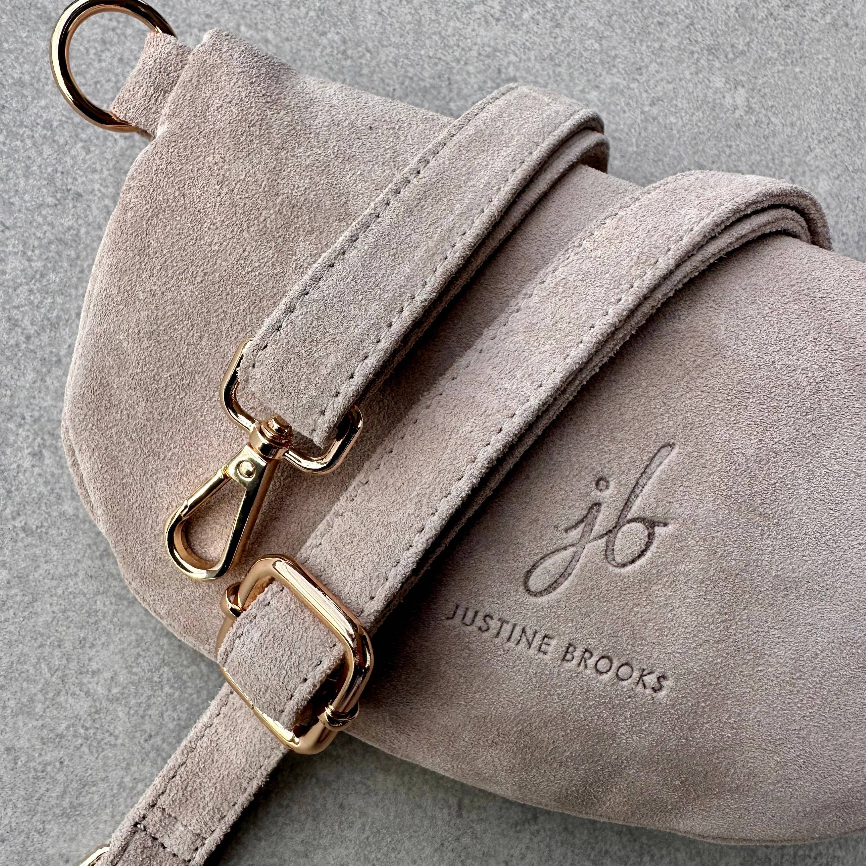 Suede bone crossbody bag