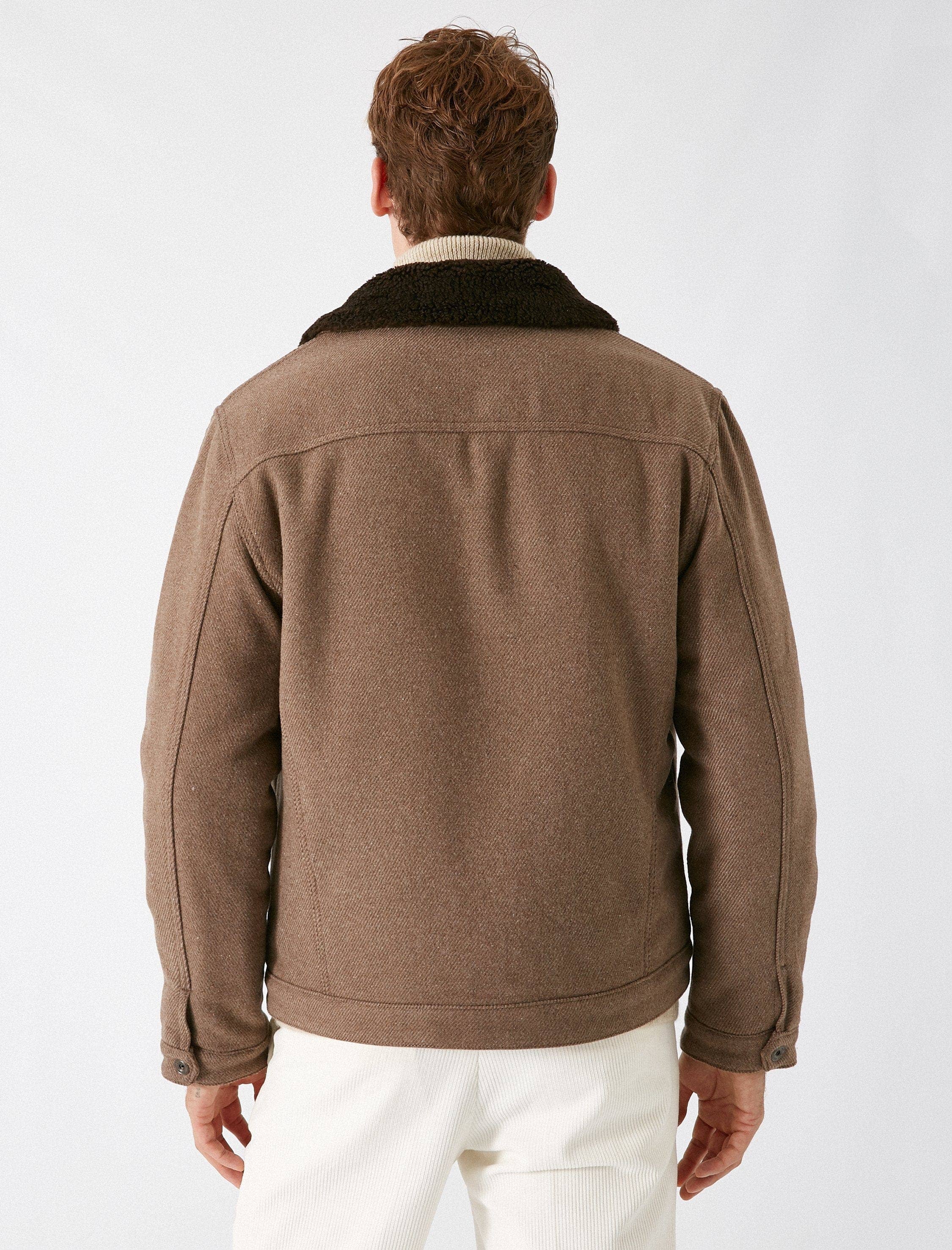 Sherpa Lined Trucker Jacket in Mink