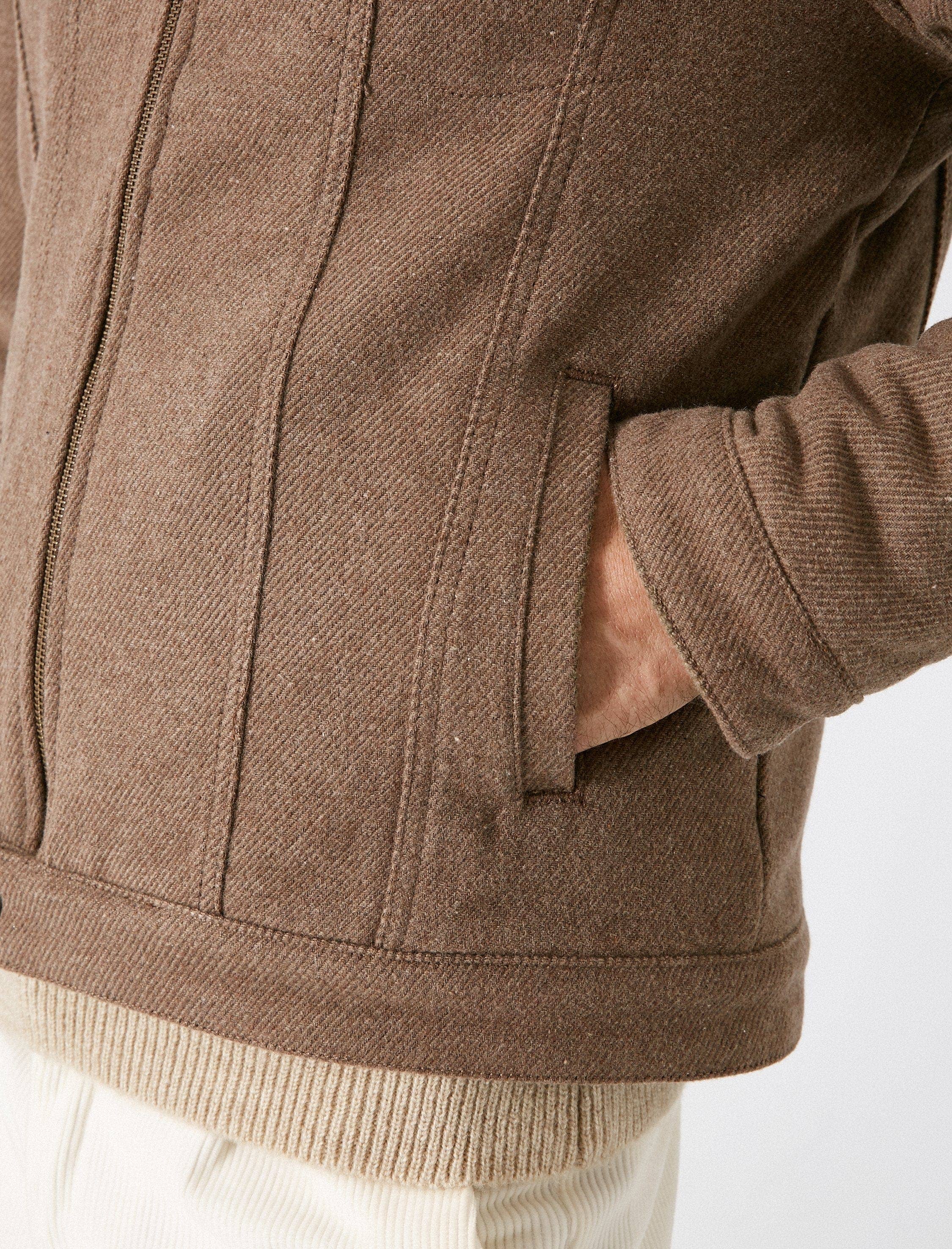 Sherpa Lined Trucker Jacket in Mink