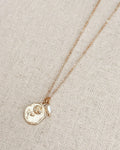 Rose Charm Necklace Gold Freshwater Pearl Detail