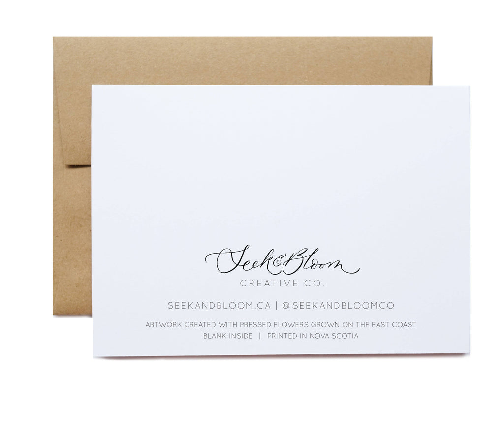Whale Tail Pressed Flower Card