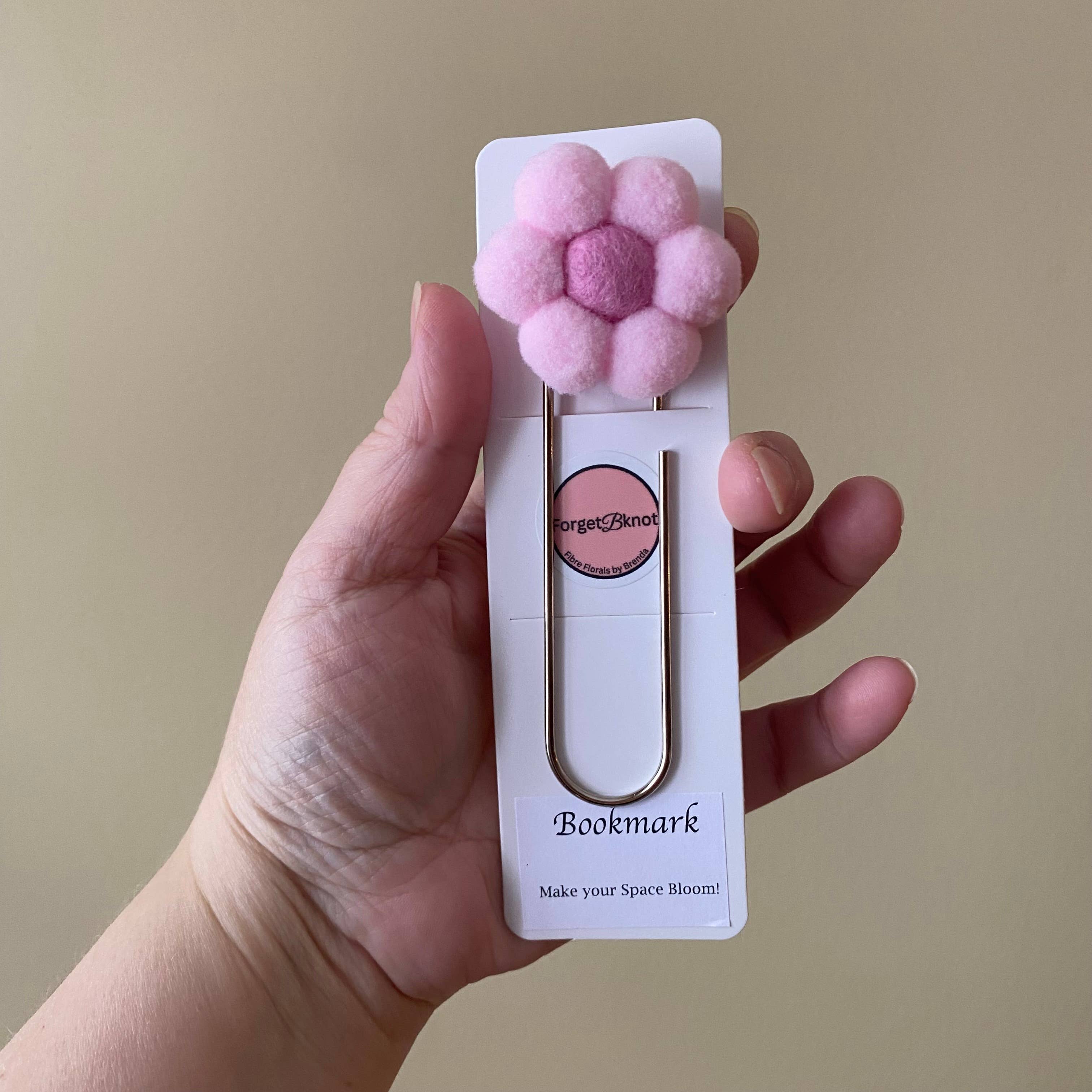 Flower Bookmark/ Oversized Paper Clip/ Pompom & Felt Flower : Daisy
