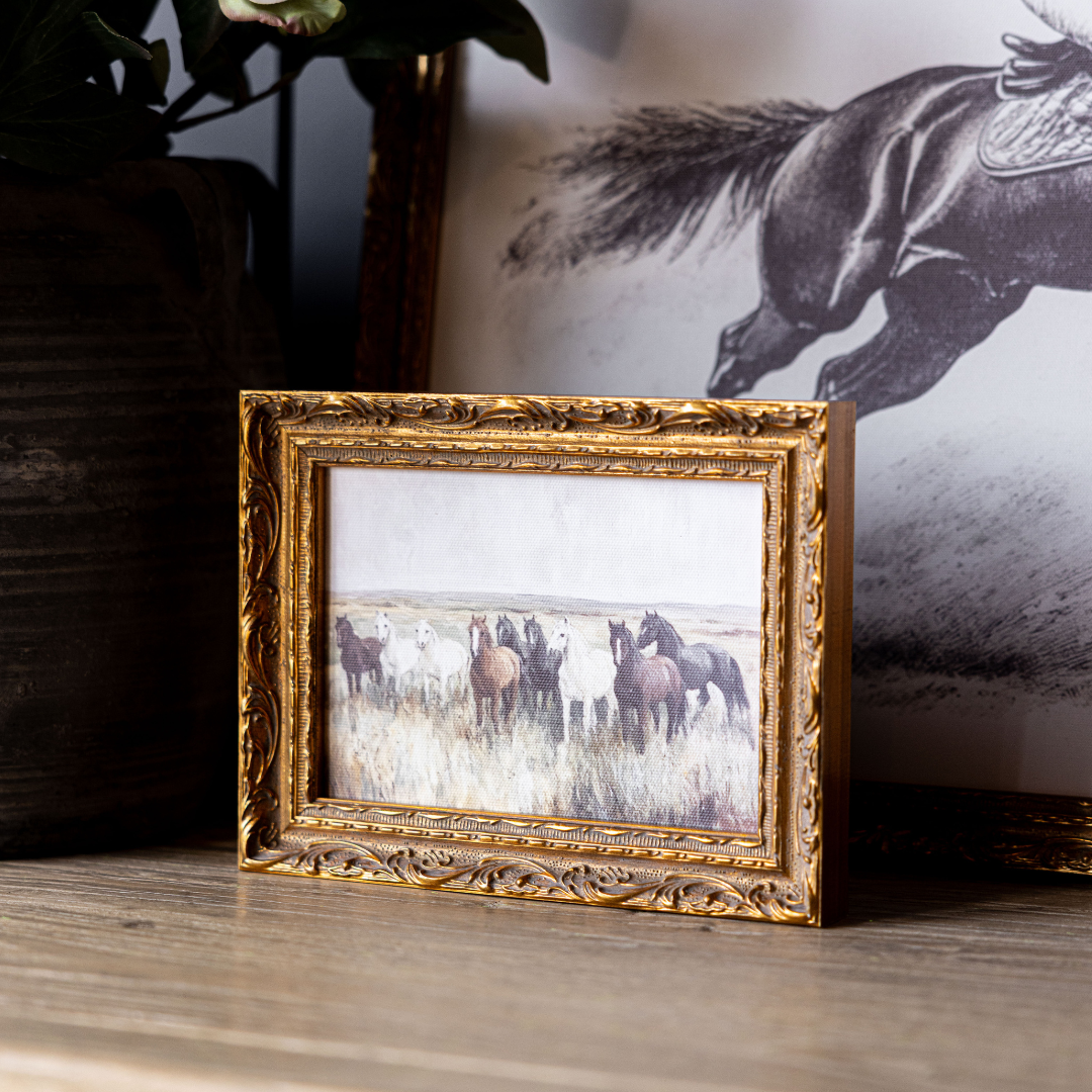 Highland Cow Herd | French Brass Inspired Framed Art
