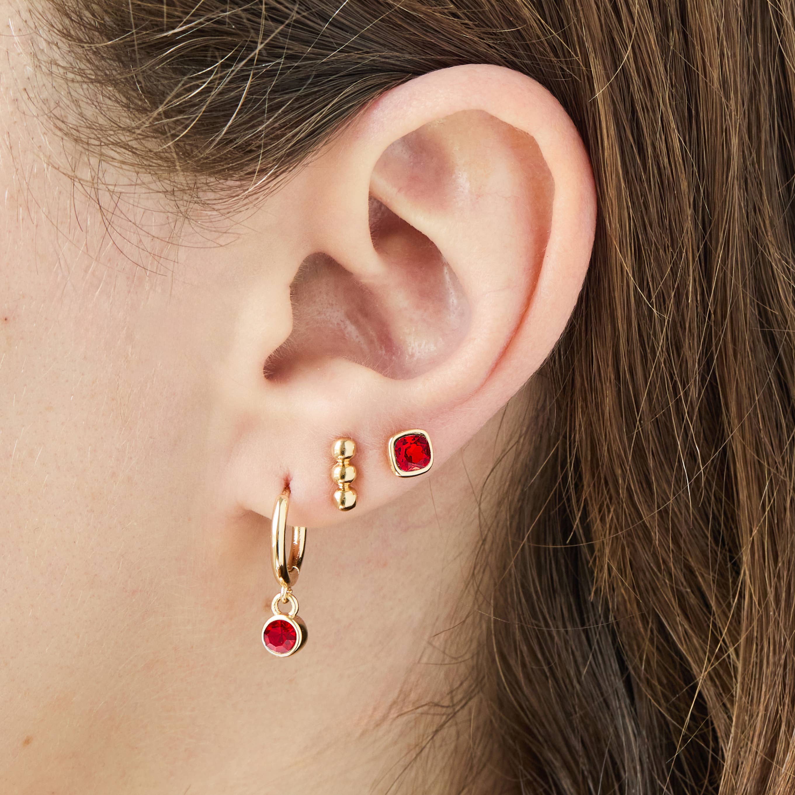 July Birthstone Stud & Huggie Hoop Earrings | Spring 2026