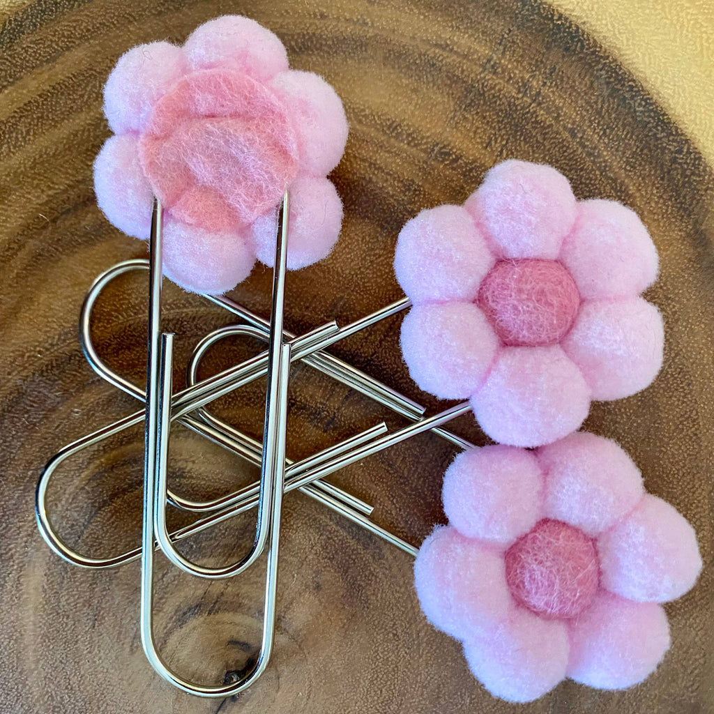 Pompom & Felt Flower Flower Bookmark