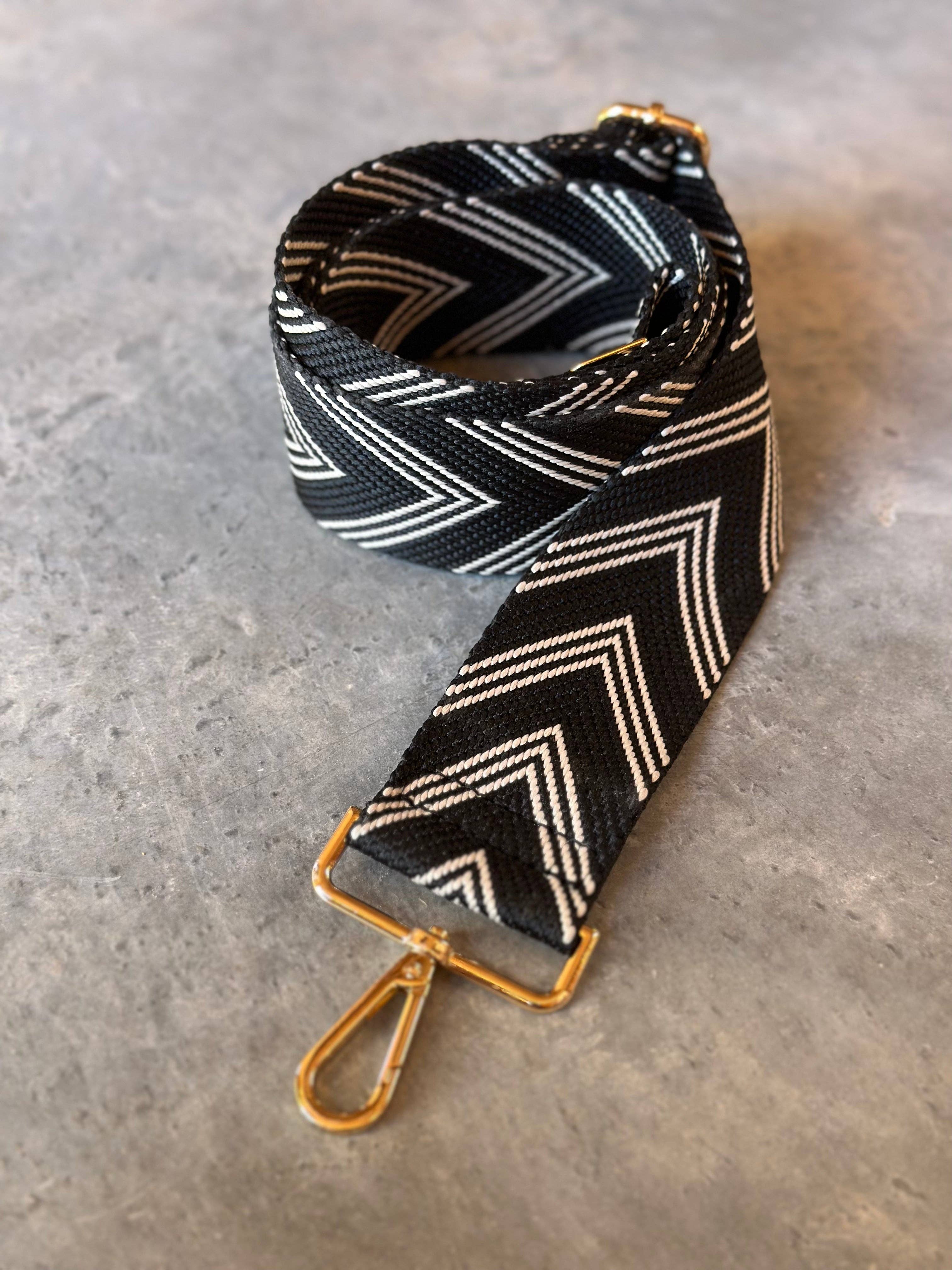 Black Chevron bag strap