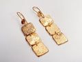 Brass Earrings Embossed with Dogberry Leaves
