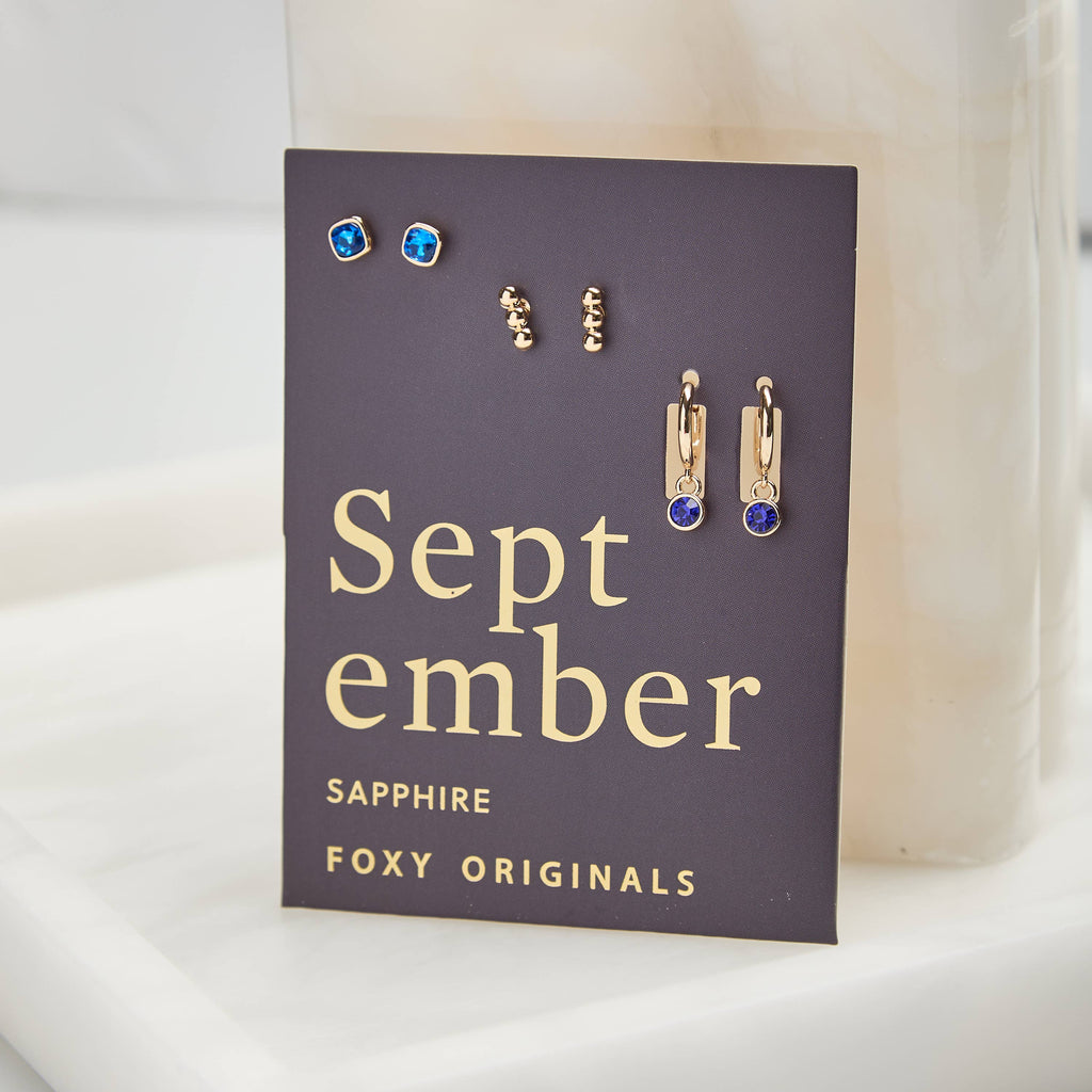 September Birthstone Stud + Hoops Earrings | Spring 2026