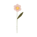 A64301: Felt daisy shape flower on wrap wire pick,pink w/