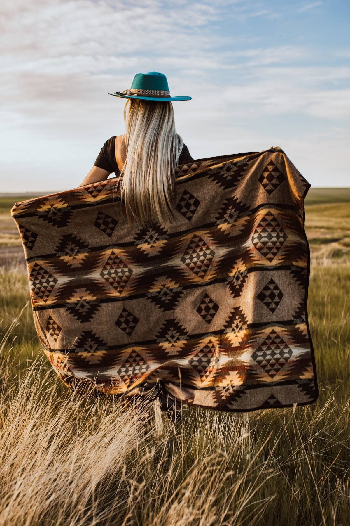 Prairie Sunset Aztek Alpaca Wool Throw Blanket