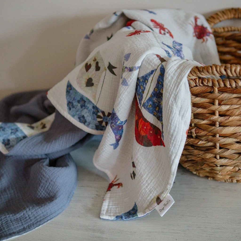 Open Ocean Cotton Baby Blanket