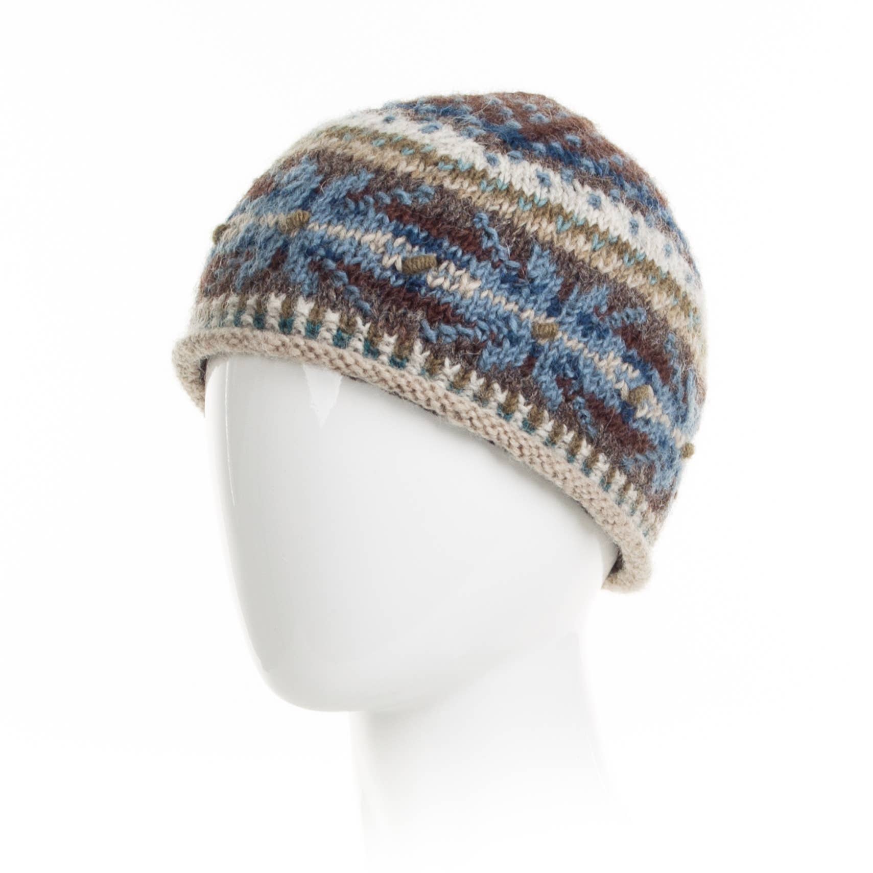 Jasper Wool Knit Beanie Hat with Snowflake Nordic Pattern