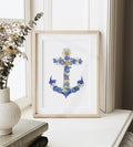 Anchor Pressed Flower Art Print 8x10
