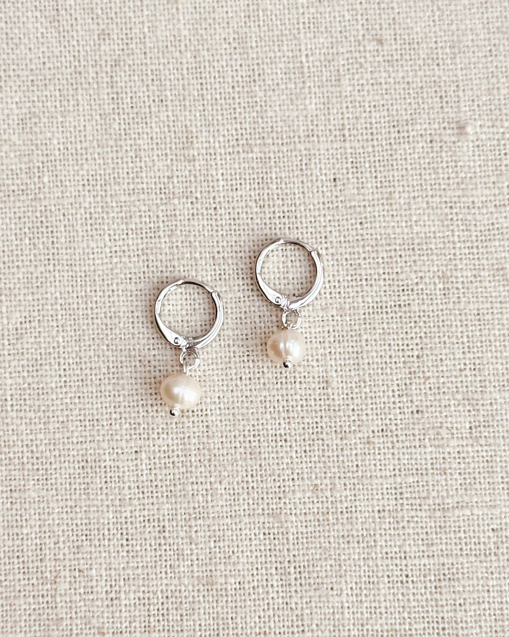Mini Pearl Huggie Hoop Earrings
