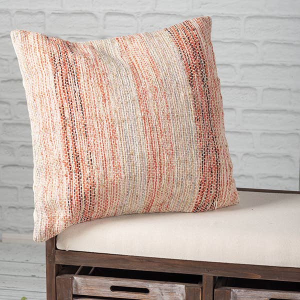 18" x 18" Dusty Pink Woven Cushion Rug Cover