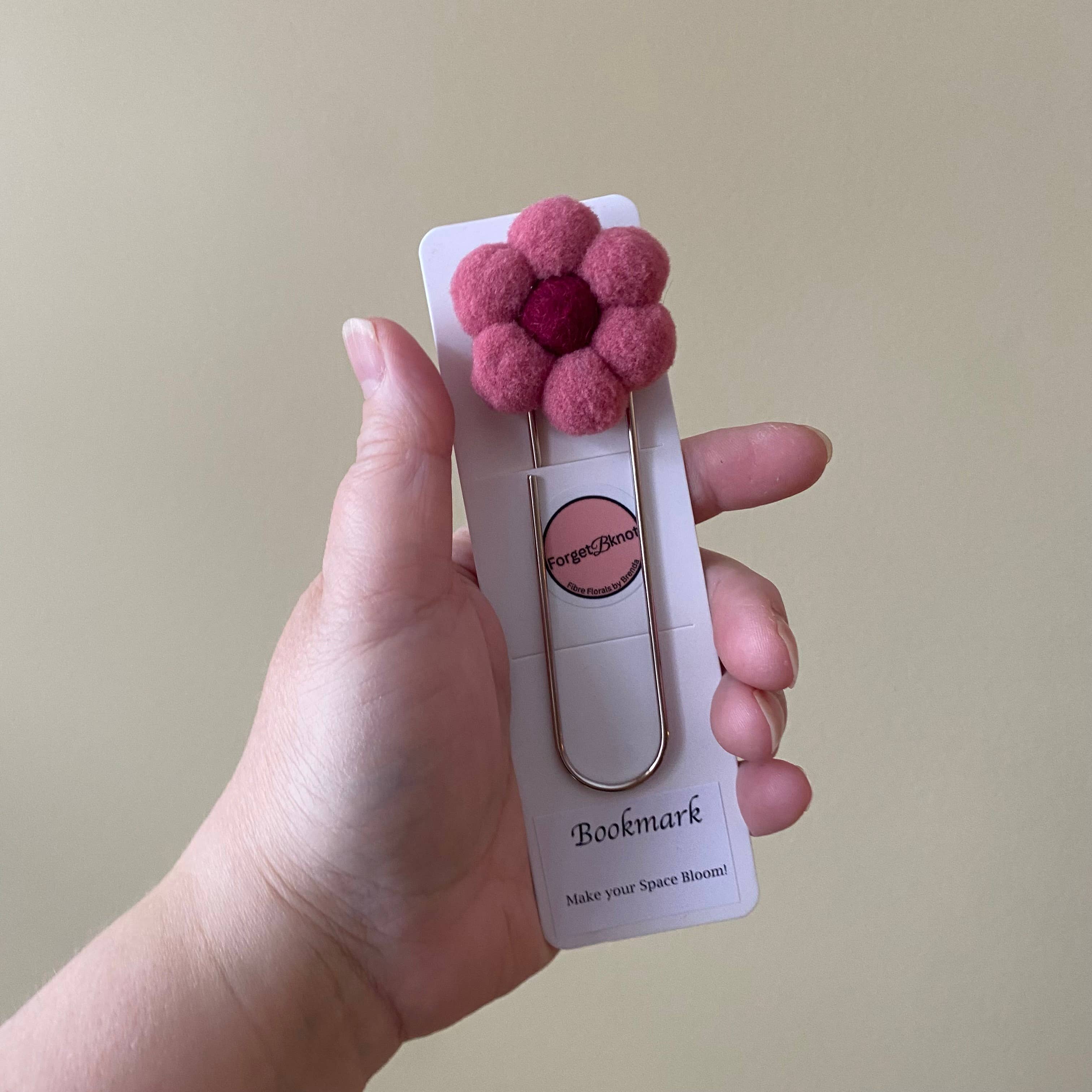 Flower Bookmark/ Oversized Paper Clip/ Pompom & Felt Flower : Daisy