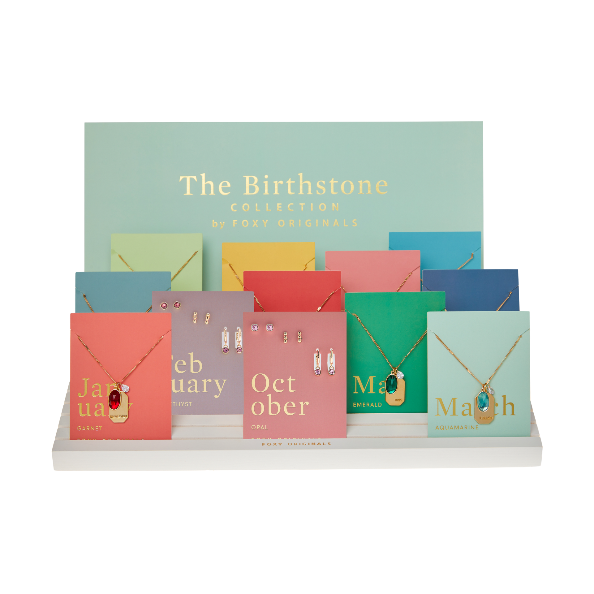 Birthstone Collection Displays | Necklaces & Earrings