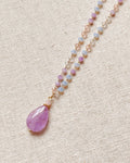 Gold Lilac Amethyst Chain Necklace
