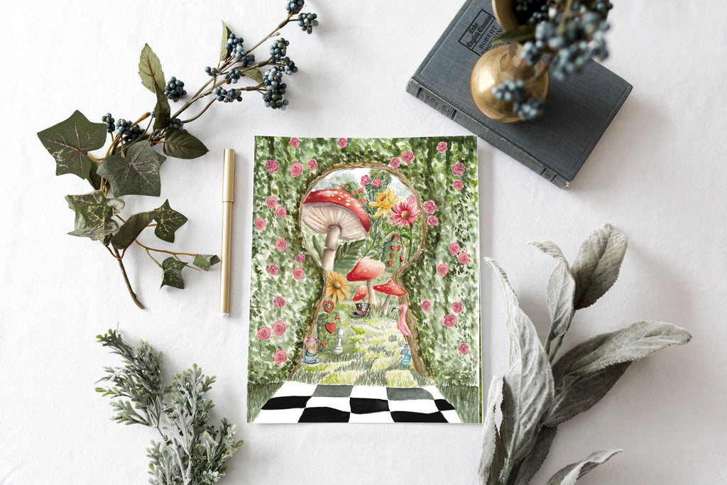 Alice in Wonderland Rosebush Print