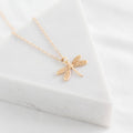 Dragonfly Necklace: Yellow Gold