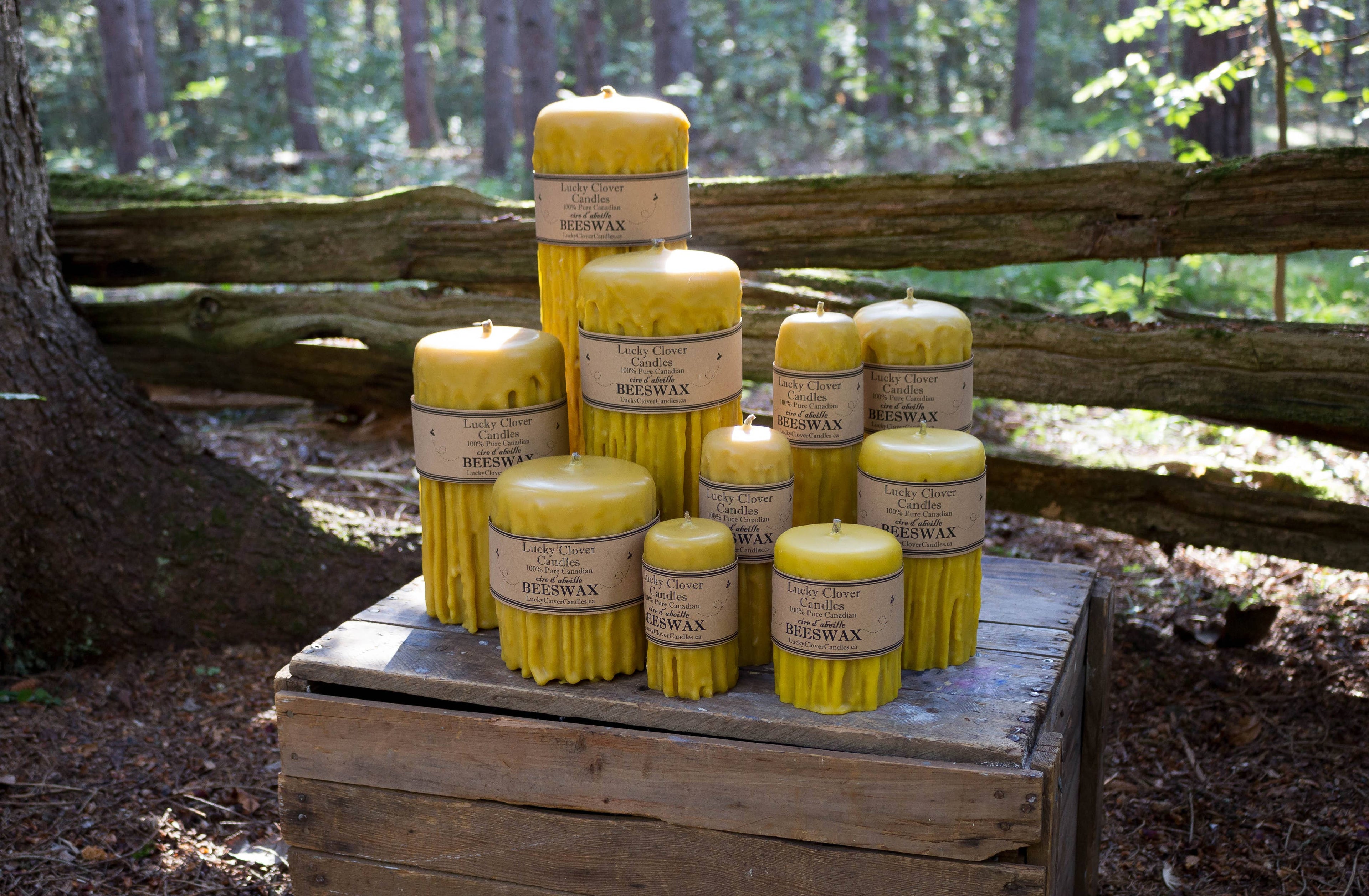 Dripped Beeswax Pillars (2x4)