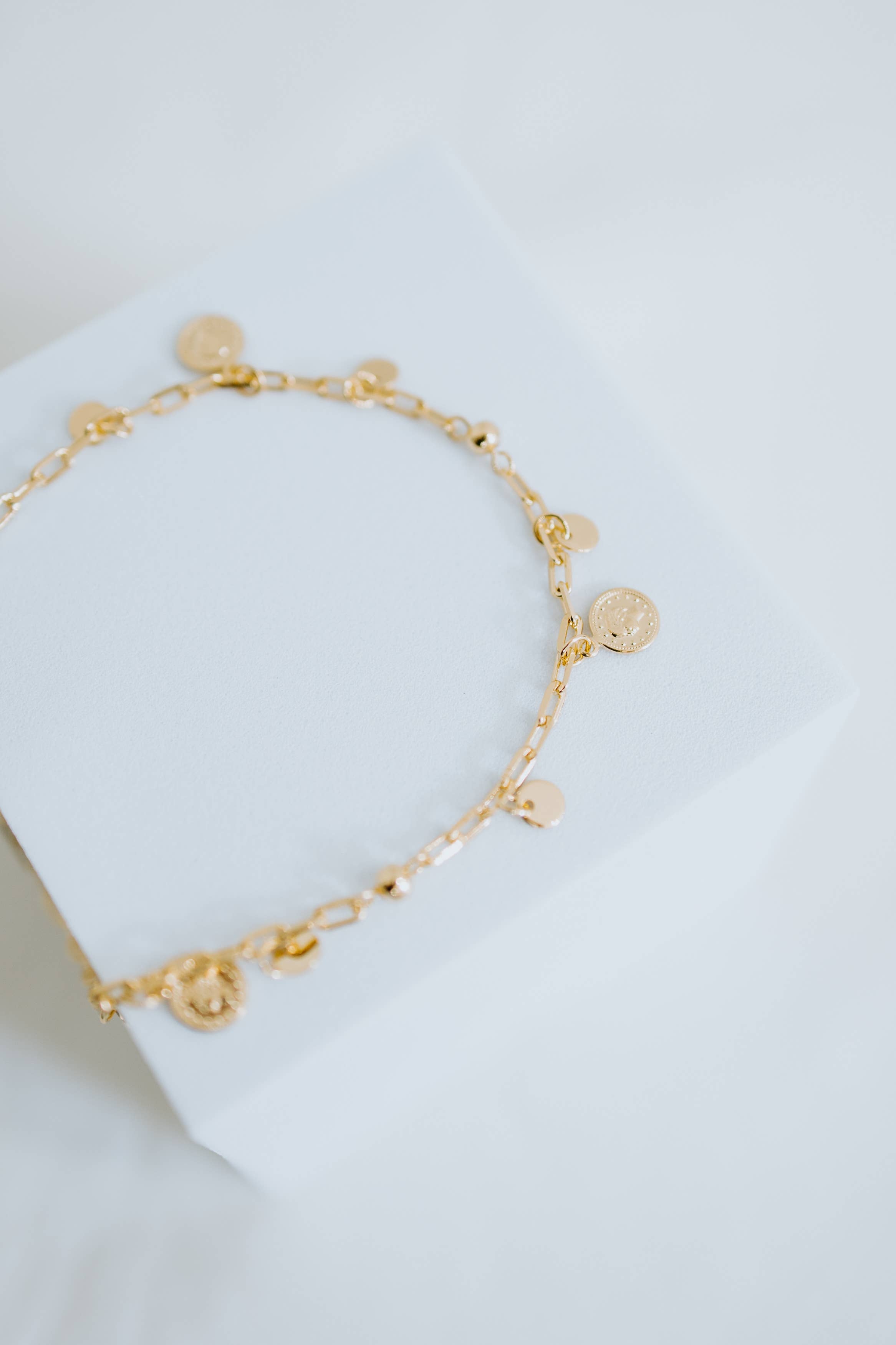 Gold Coin Charm Anklet