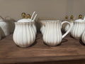 Ceramic white+gold cream+sugar set