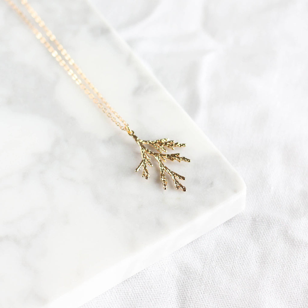 Juniper Branch Necklace: Silver