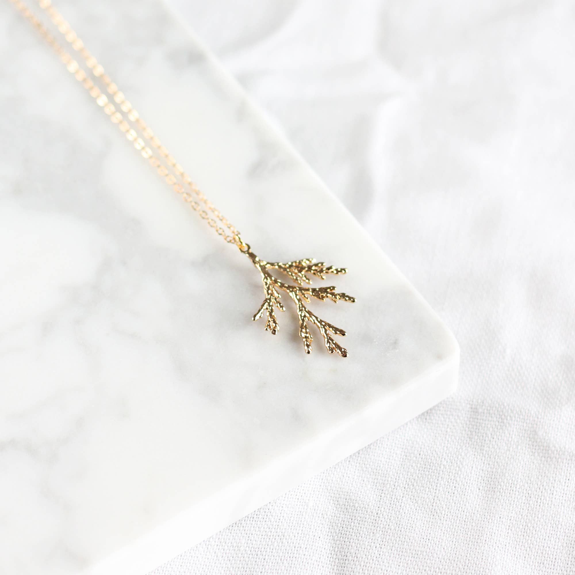 Juniper Branch Necklace: Silver