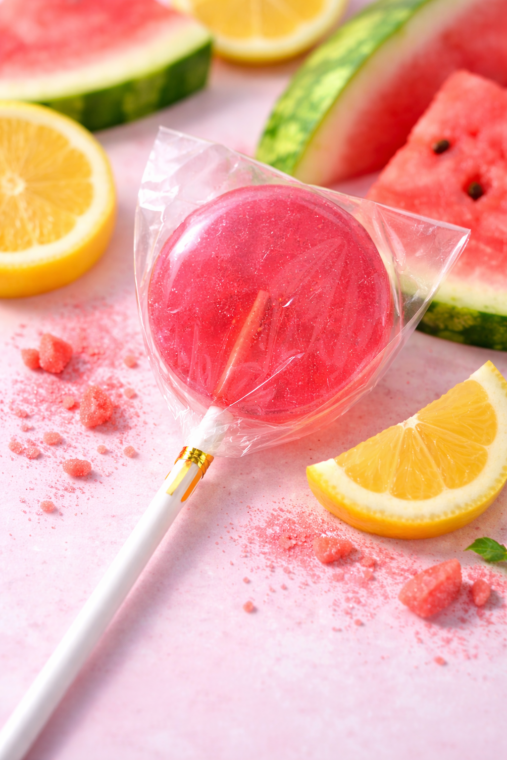 Gourmet Watermelon Lemonade Sparkle Lollipop