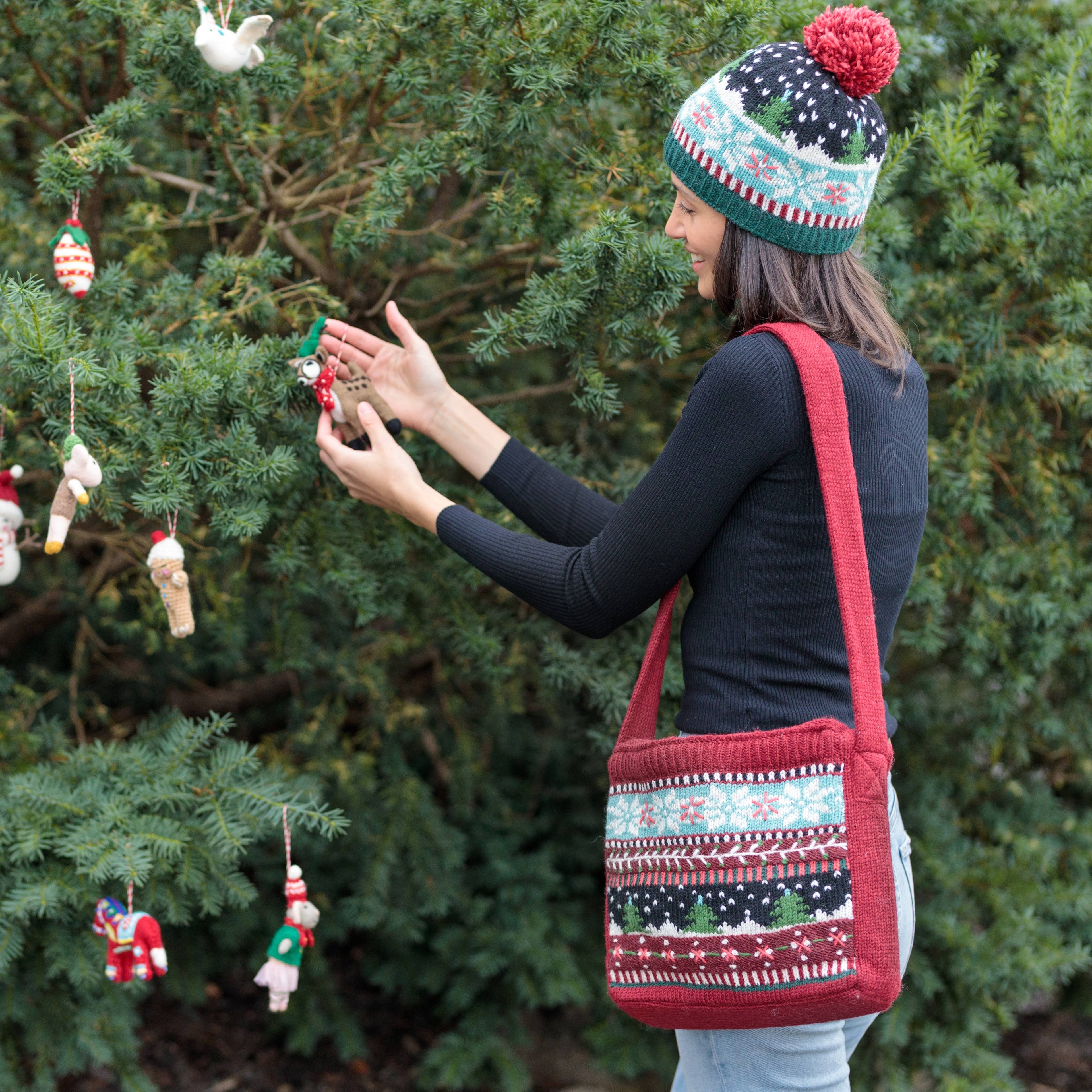 Noel Holiday Knit Fair Isle Wool Handbag