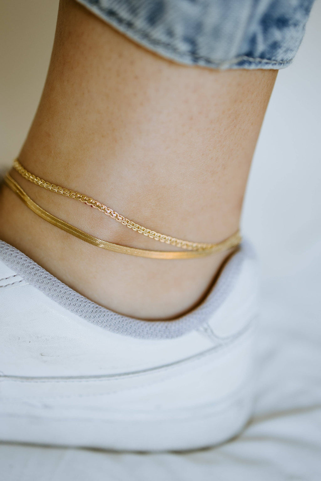 Gold Braided Chain Anklet