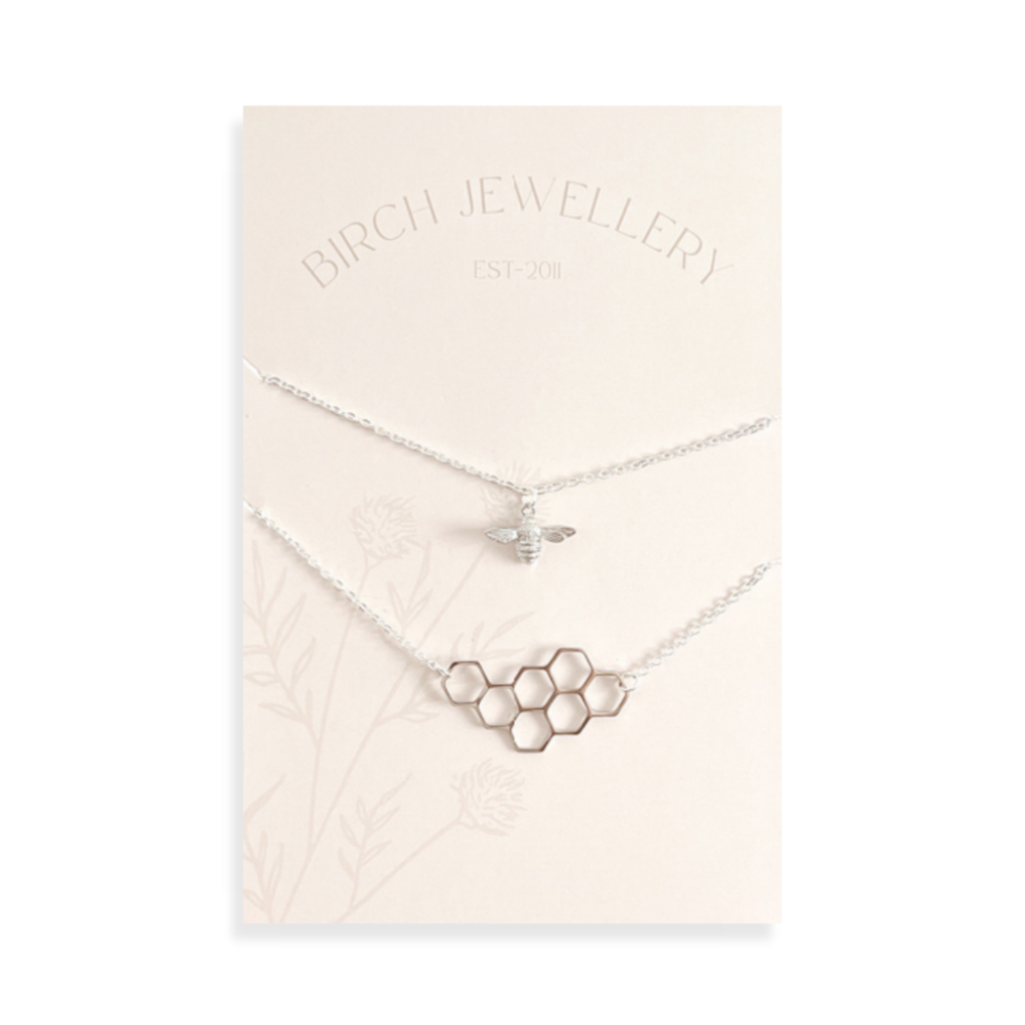 Bee & Honeycomb Necklace Set: Gold